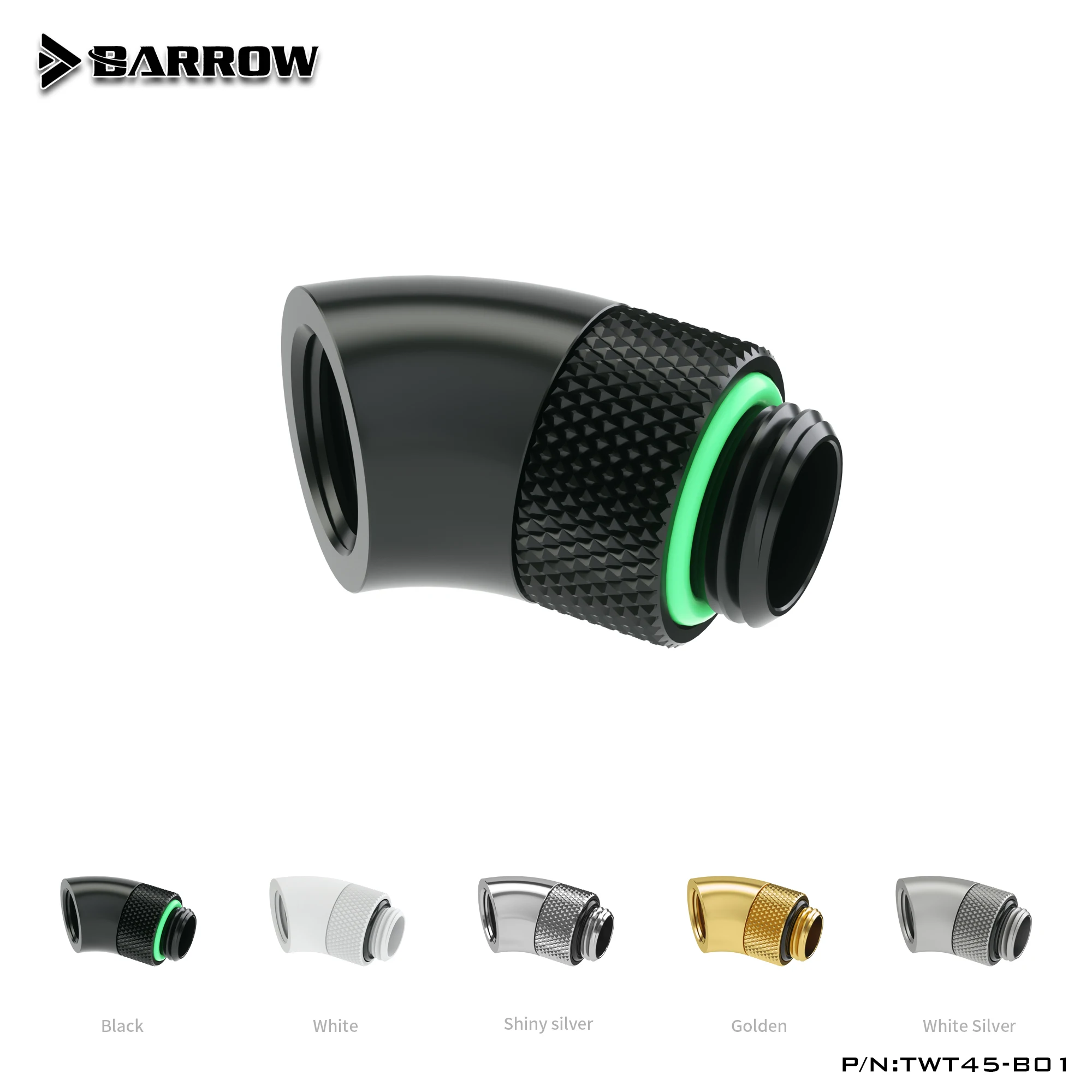 Barrow PC с водяным охлаждением, вращающиеся фитинги, соединитель трубки, скользящая трубка, 45-градусный охладитель воды, радиатор, гаджет, адаптер TWT45-B01