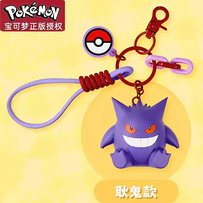 Echter Pokemon Schlüsselanhänger Pikachu Gengar Sylveon Sprigatito Quaxly Fuecoco Anime Actionfigur Spielzeug Schlüsselanhänger Duft Anhänger Geschenk
