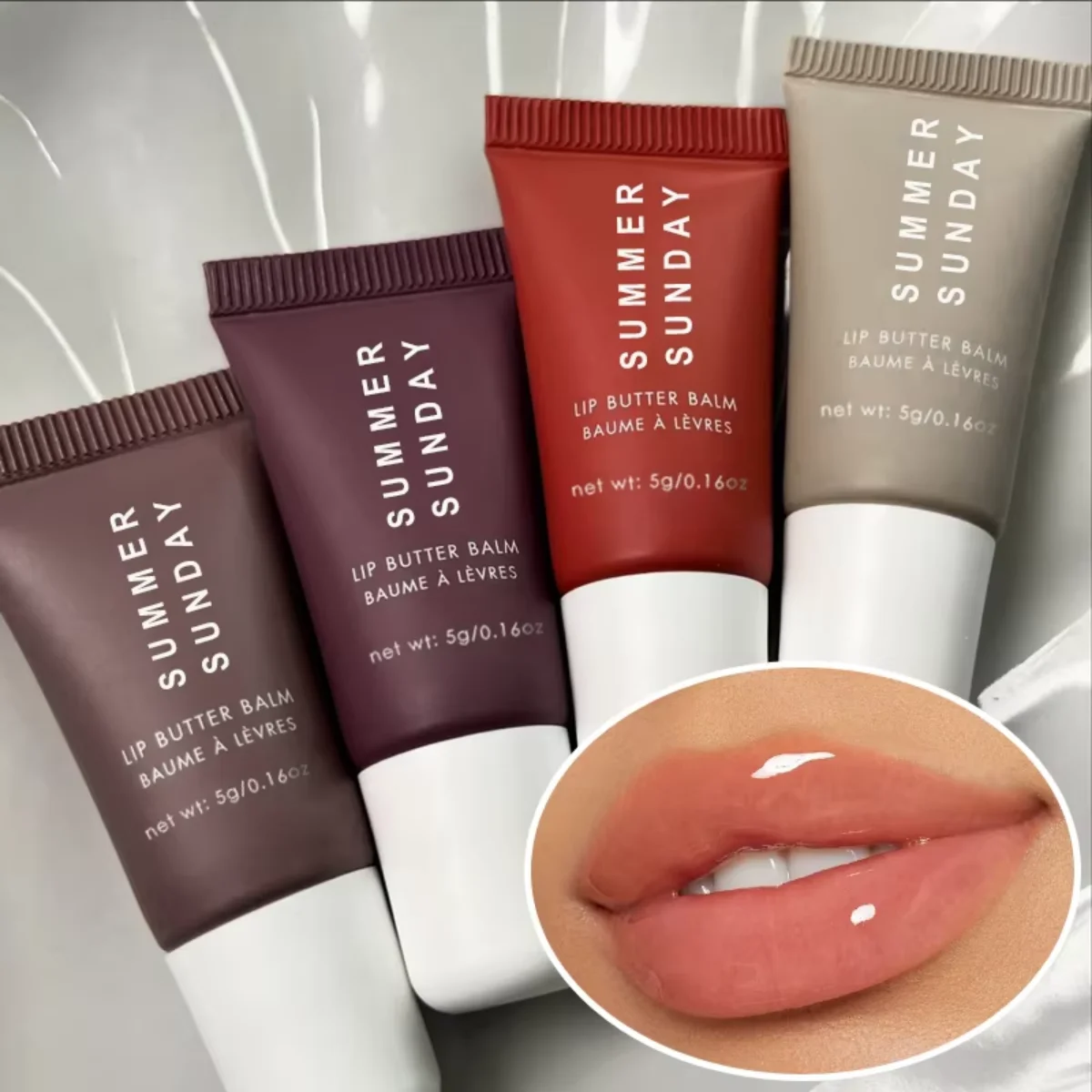 Juego de Mini bálsamo labial para fríos de verano, 4 Uds., hidratante, vainilla, Beige, azúcar marrón, maquillaje, Kit de regalo para envío rápido