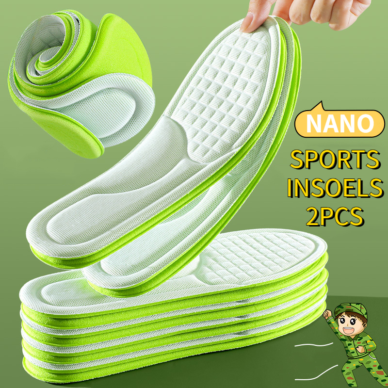 1 คู่ใหม่หน่วยความจําโฟม insoles ระงับกลิ่นกายระบายอากาศวิ่ง insoles ผู้ชายและผู้หญิง 5D insoles