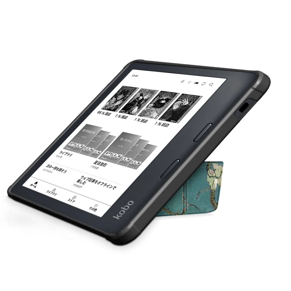 For Kobo Libra Colour 2024 Smart Case 7 inch Multi-folding Stand eReader Cover Shockproof Protective Shell Auto Wake/Sleep Funda