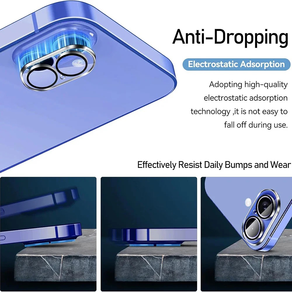 3PCS Tempered Glass Camera Lens Protectors for IPhone 17 ProMax/17 Pro/17 Air/16 Plus HD Clear Waterproof Lens Protective Films