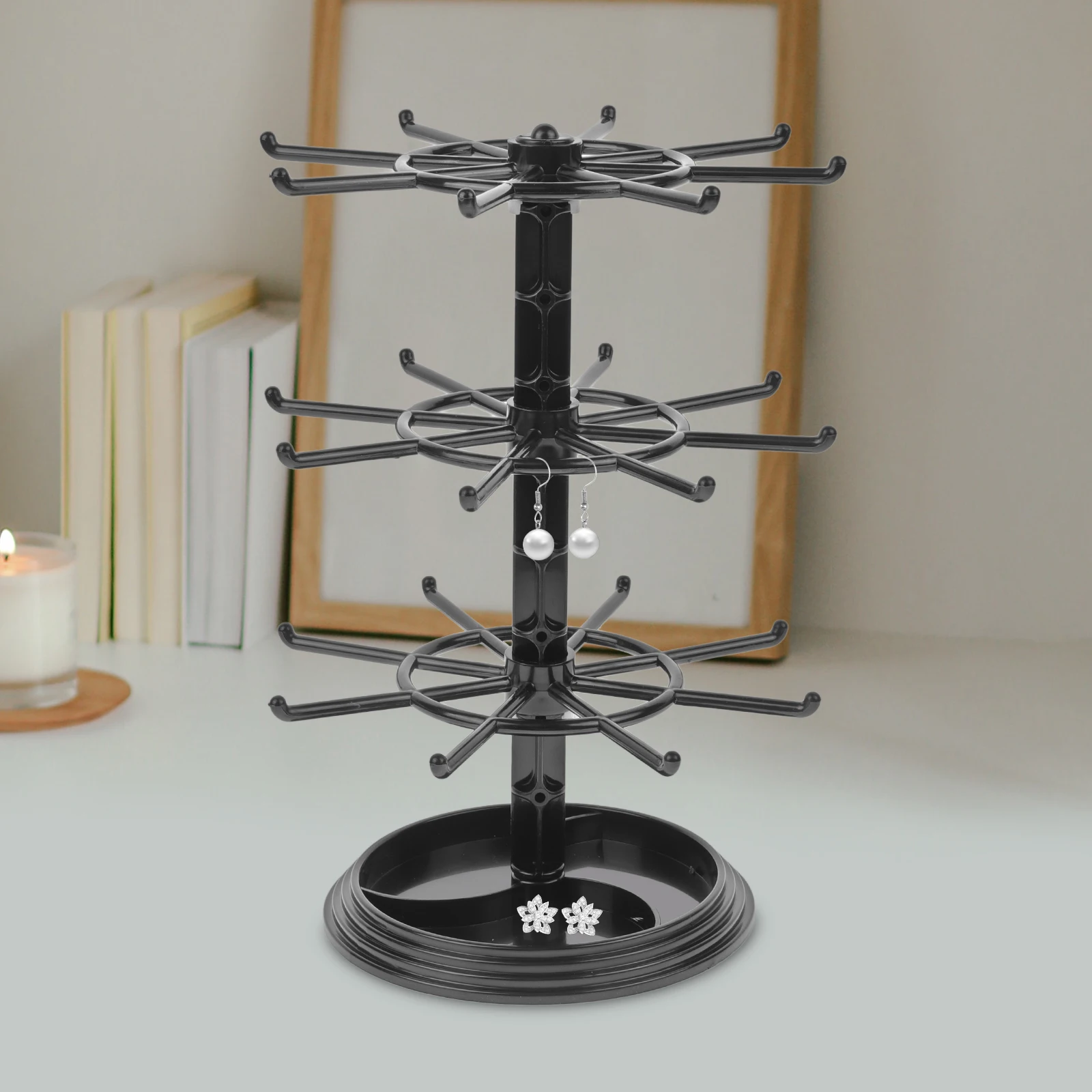 Earring Display Stand Rotating 3-Layer Jewelry Display Rack Earring Bracelet Rack Jewelry Storage Rack Display Stand