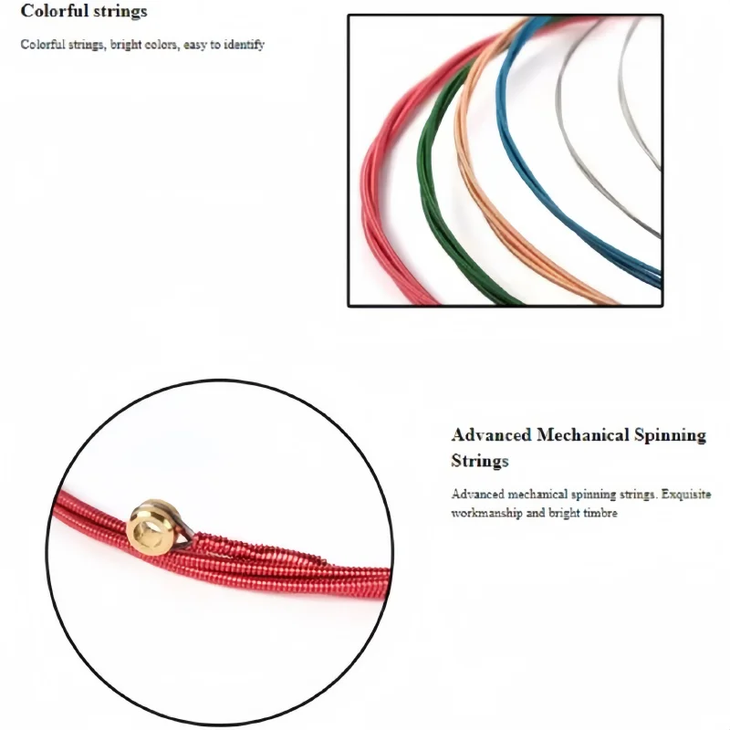 6PCS Original Guitar Strings High Quality Replacement Guitar Strings 1 To 6 Steel Strings Advanced Folk Guitar Accessories