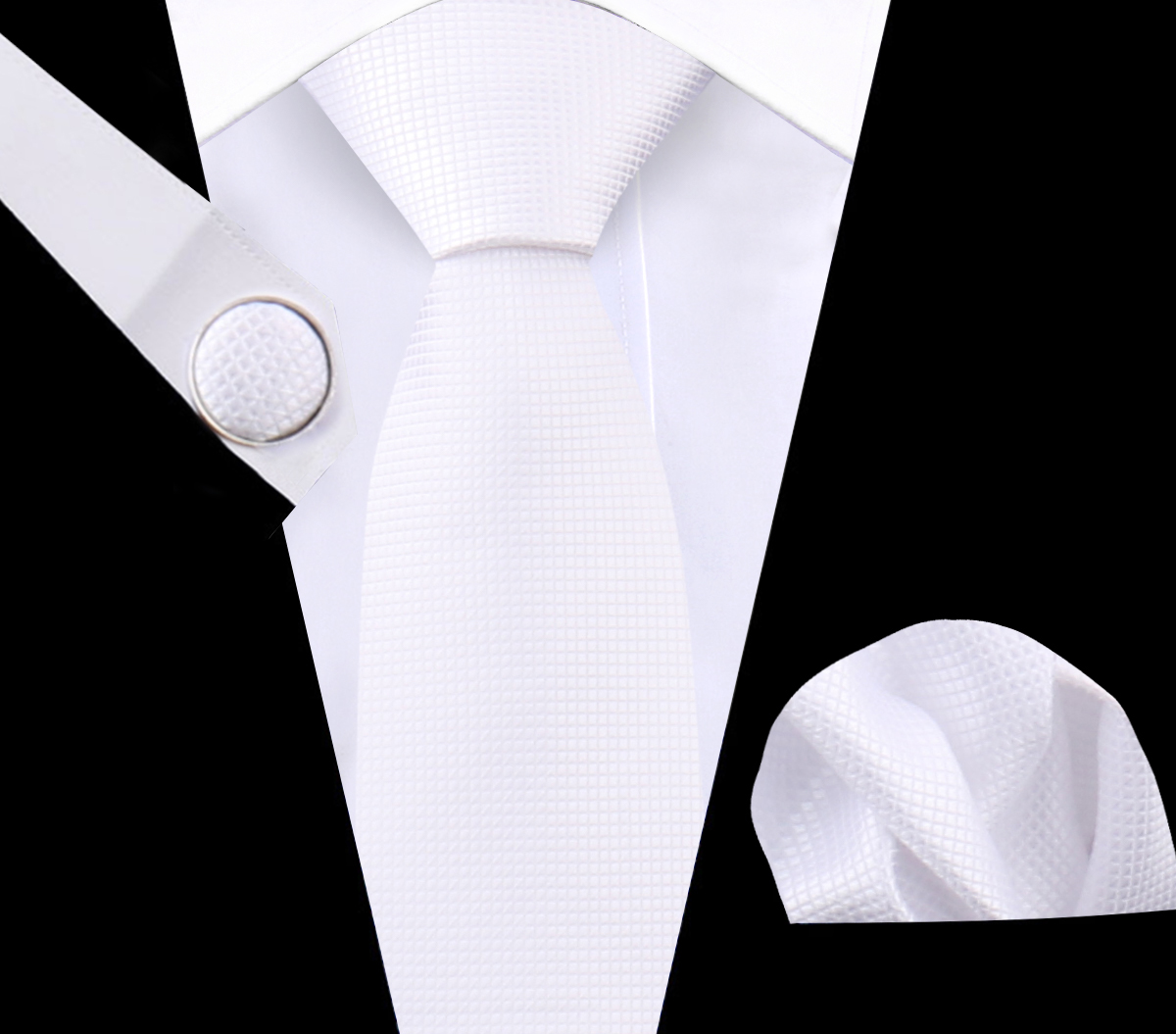 Luxuriöse karierte Krawatte für Herren, Krawatte, Einstecktuch, Einstecktuch, Manschettenknöpfe, Set, Jacquard, gewebte Krawatten, Hochzeit, Business-Accessoires