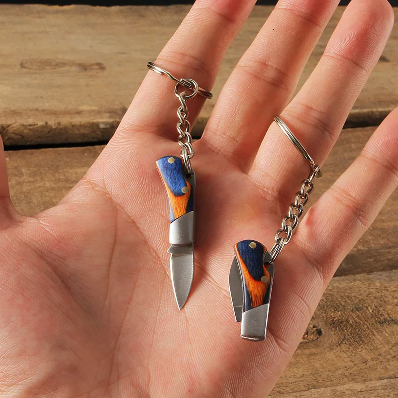 Nuovo portatile piccola lama portachiavi da campeggio coltello da tasca pieghevole portachiavi in acciaio inossidabile anelli coltello ciondolo portachiavi borsa regali