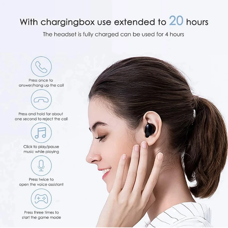 Xiaomi Redmi Airdots 2, cuffie wireless Bluetooth 5.0, auricolari wireless, cuffie stereo vivavoce con microfono