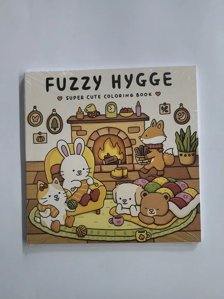 Książka do kolorowania FUZZY HYGGE Bold-easy Patterns dla dorosłych Śliczna książka do rysowania Idealny prezent na przyjęcie i urodziny