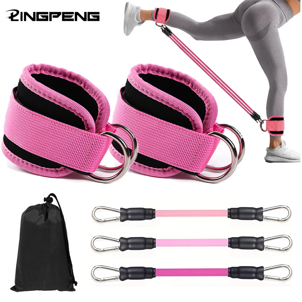 Cinturini alla caviglia Fasce di resistenza Set Allenamento fitness Attrezzatura per esercizi Peso alla caviglia Fascia fitness elastica per yoga per palestra Uomo Donna