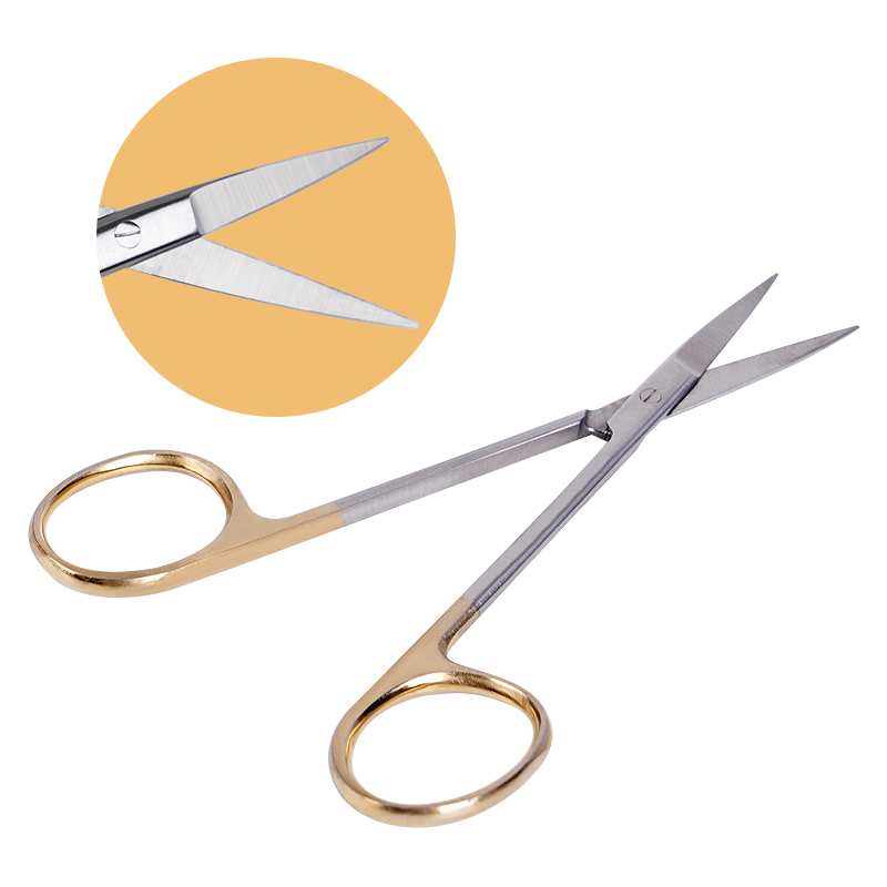 Dental Edelstahl Medizinische Chirurgische Schere Gerade/Gebogene Spitze Vergoldet Griff Tier Tier Tierarzt Schere Haarschnitt Schere