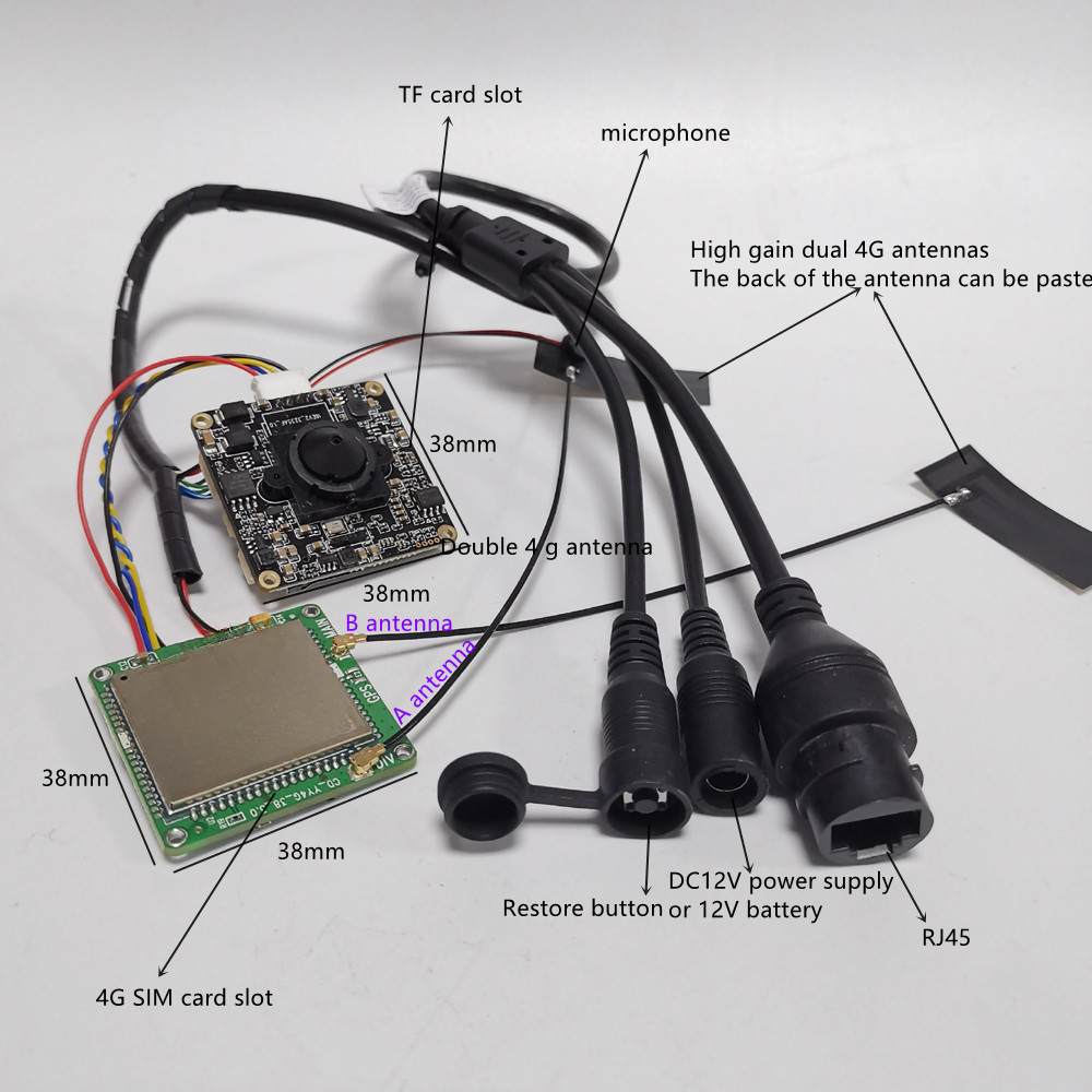Мини-камера с контактным отверстием 4G CCTV P2P Onvif Audio 3G SIM-камера Модуль Чип-плата AP Wi-Fi Беспроводной IPC IMX307 для внутреннего Camhipro