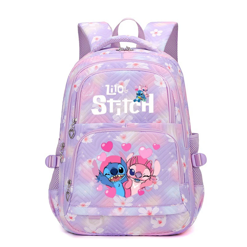 Large Capacity Stitch Backpack, Anime Printed Daypack, Lightweight Schoolbag, Casual Travel Commute Knapsack for Women and Girls