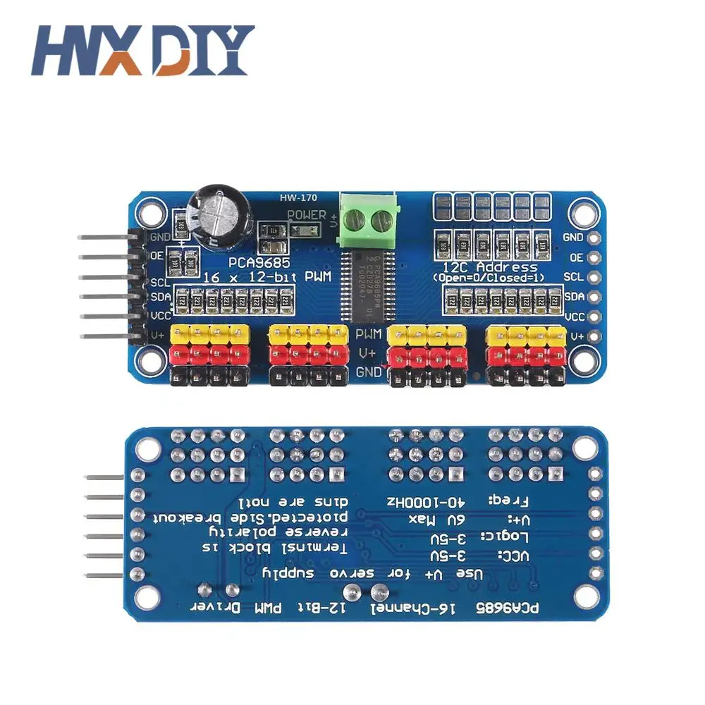 1-5pcs PCA9685 16 Channel 12-bit PWM Servo motor Driver I2C Module Robot
