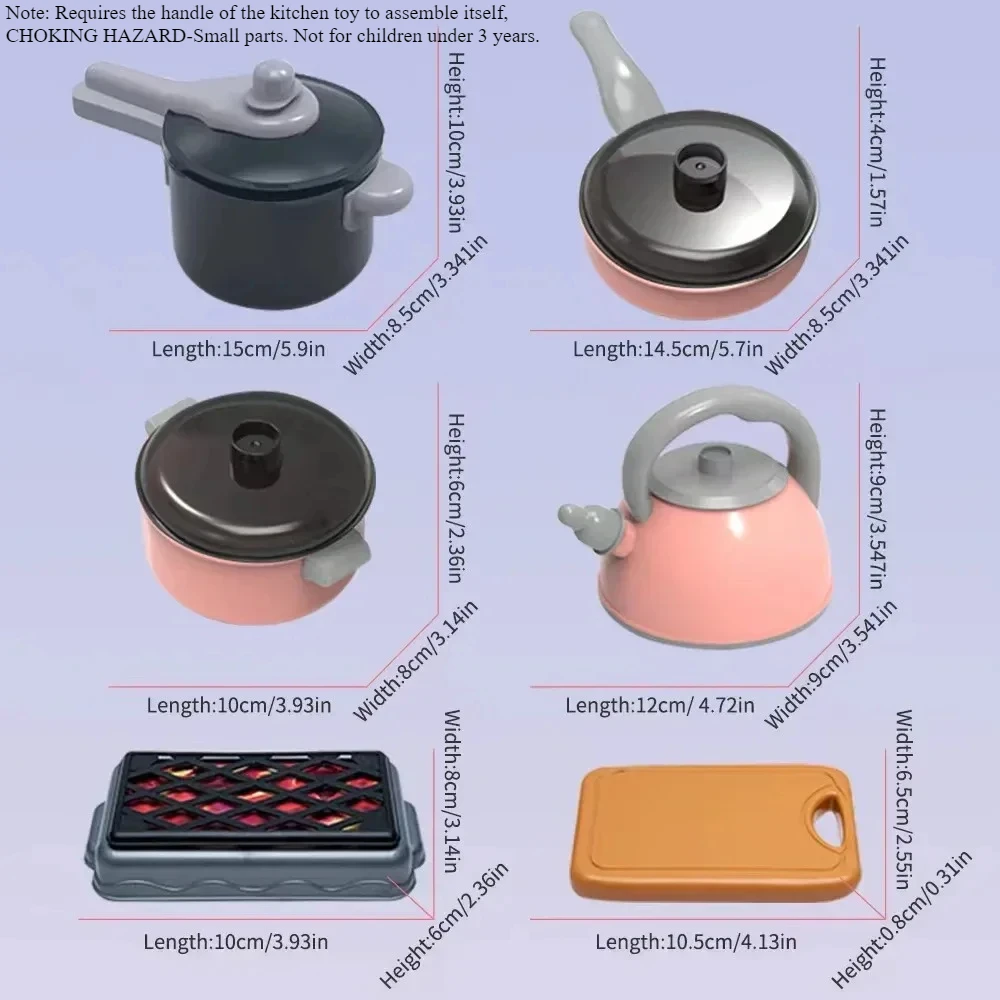 Conjunto de brinquedos de cozinha para crianças, 92/86/69/59 peças, kit de acessórios de cozinha com panelas, comida de fingir, brinquedo de cozinha, presente para meninos e meninas
