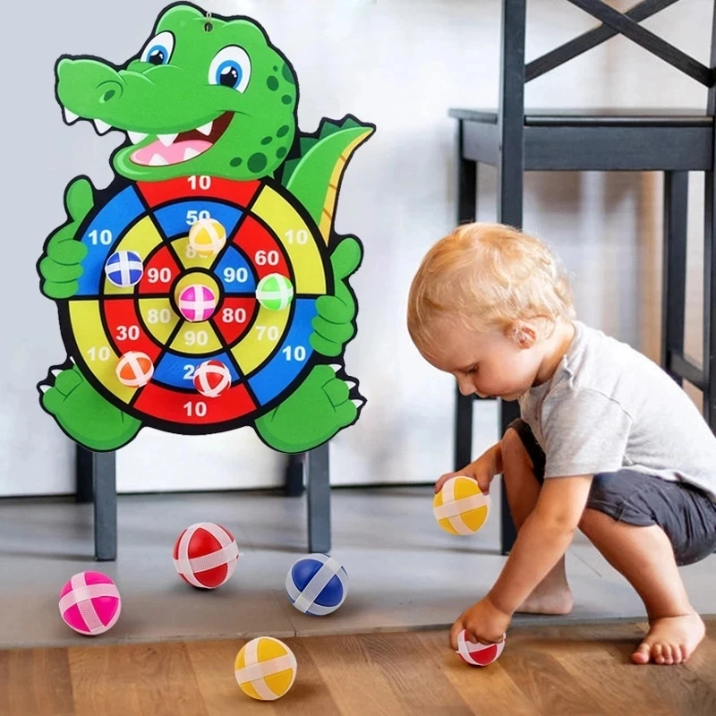 Tablero de dardos Montessori para niños, bolas adhesivas, juegos de objetivo, deportes de interior y exterior, juguetes para niños de 4 a 6 años