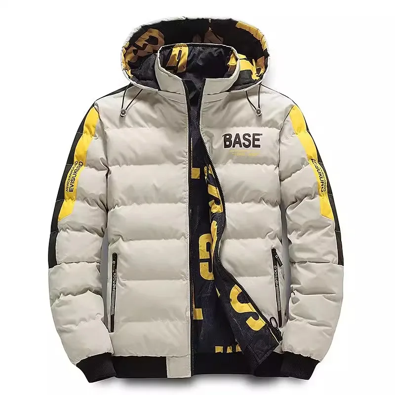 Giacca da uomo in cotone autunno inverno caldo e confortevole imbottito piumino ispessito 2023 nuovi vestiti fronte-retro cappuccio rimovibile M-5XL