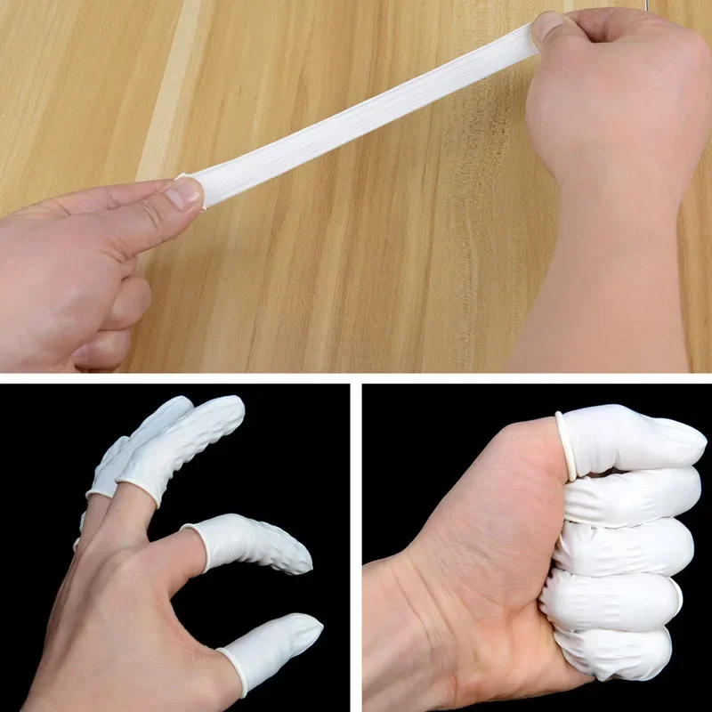 100pcs Disposable Latex Rubber Finger Cots Sets Fingertips Protector Gloves For Phone Watch Repair Tool