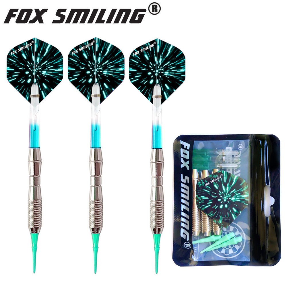 Fox Smiling 3PCS 18g Dardos blandos con puntas y ejes de dardos de nailon