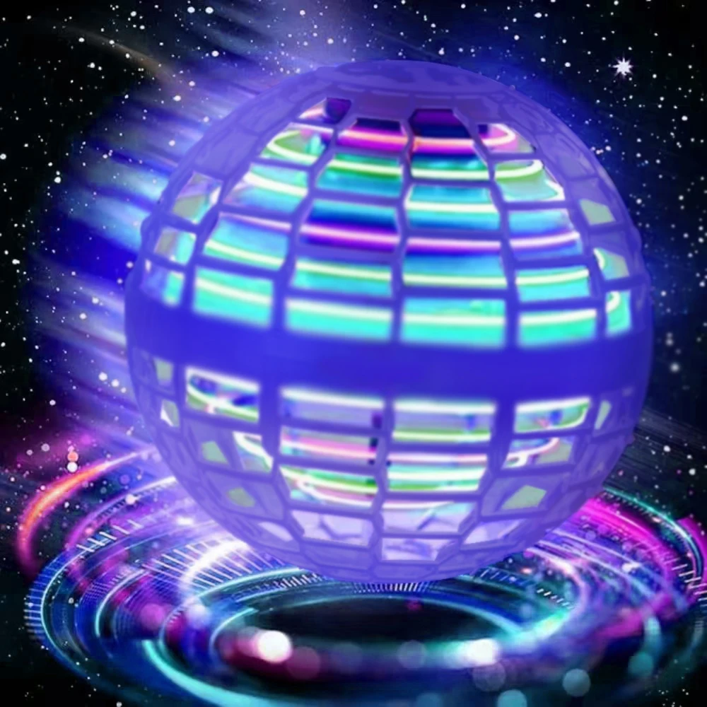   Latająca kula dla dzieci sterowana ręcznie kolorowa dioda LED Cosmic Globe 360 ° Obrotowa kulka zawieszenia odpowiednia do zabawek wewnętrznych i zewnętrznych