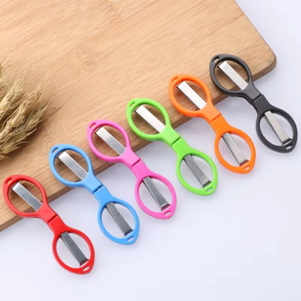 Ciseaux pliants multifonctions, papeterie outils de bricolage, poignée en plastique, 8 mots, ciseaux extensibles, ciseaux sûrs en acier inoxydable pour enfants
