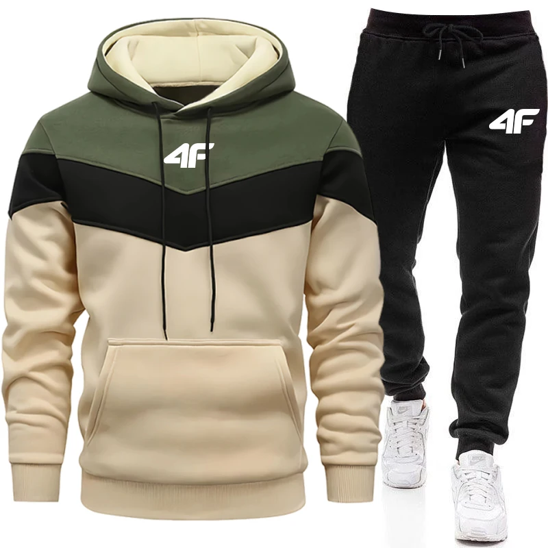 2025, Herbst-Winter-Herrenbekleidung, lässiges Sweatshirt, Anzug, Sweatshirts für Männer, tägliche dreifarbige Hoodies, heißer Sport-Trainingsanzug, Joggen