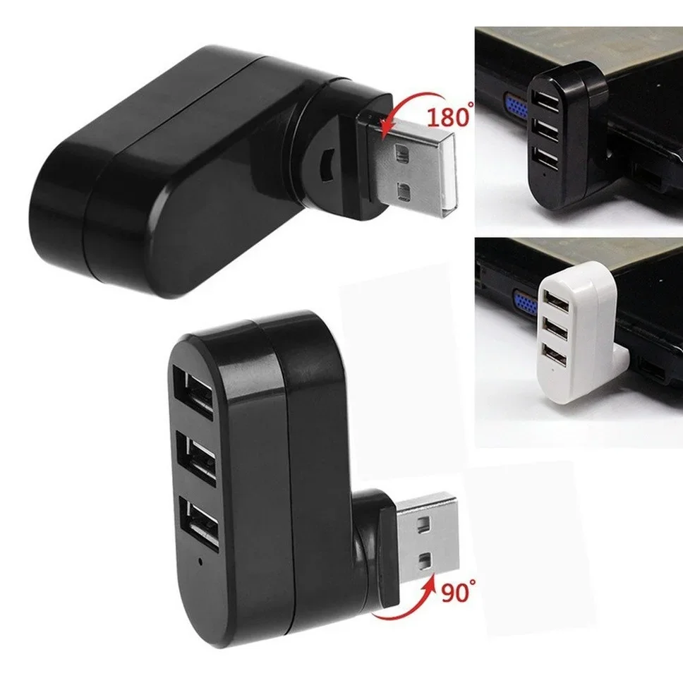 Hub USB 2,0 Hub USB 2,0 multi USB divisor Hub giratorio 3 puertos expansor múltiple divisor Mini USB 2,0 Hub accesorios de computadora