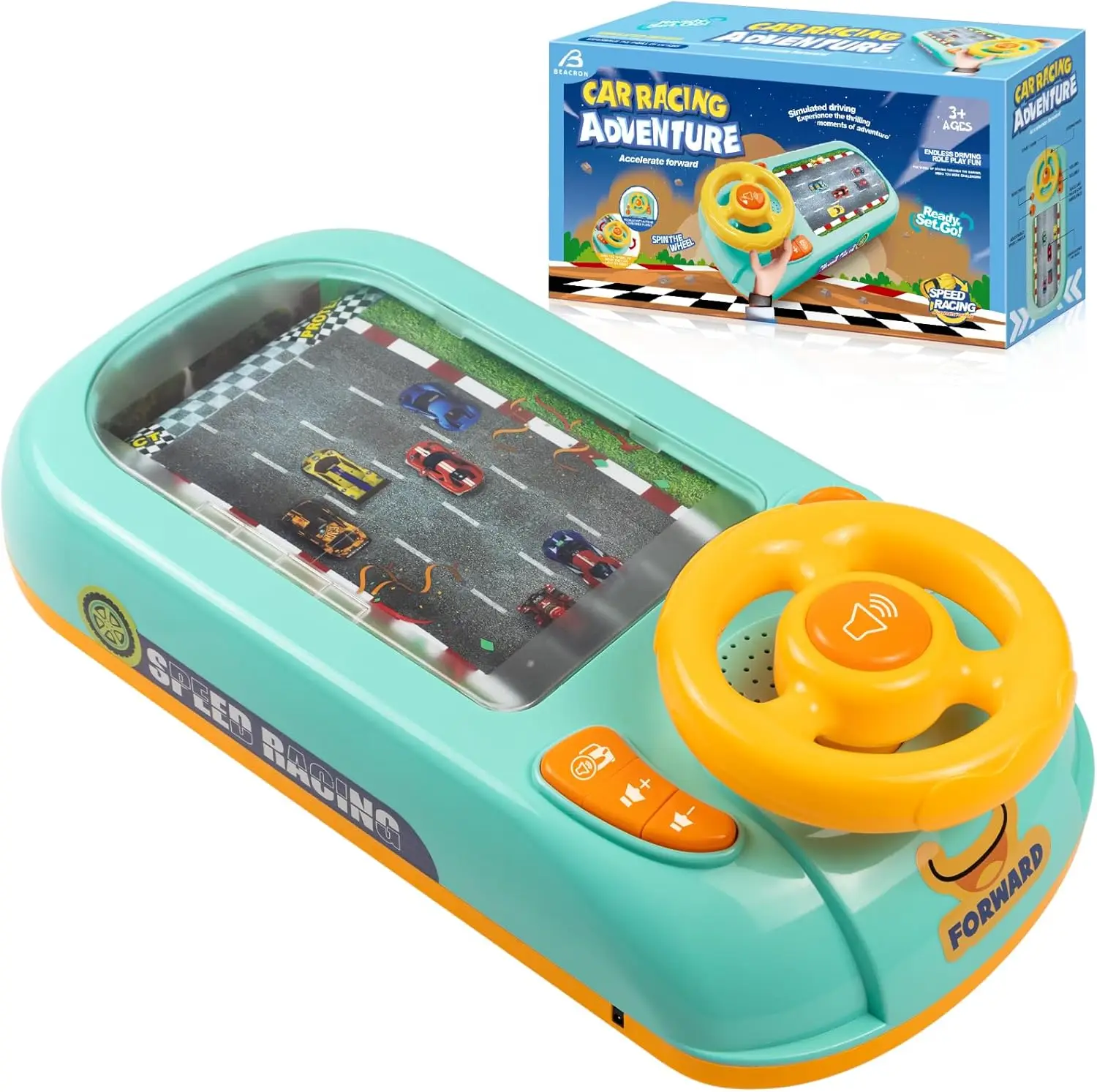Musikalisches Lenkradspielzeug für Jungen von 4–6 Jahren, simuliertes Fahr-Rennwagen-Spiel mit Sound, interaktives pädagogisches Lernen