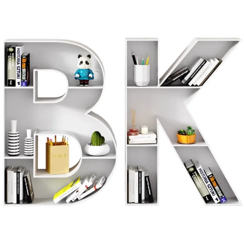 Alphabet Letter Bookshelf – Metal Display Bookcase, Freestanding/Wall-Mounted, Custom A–Z for Kids Room, School & Library