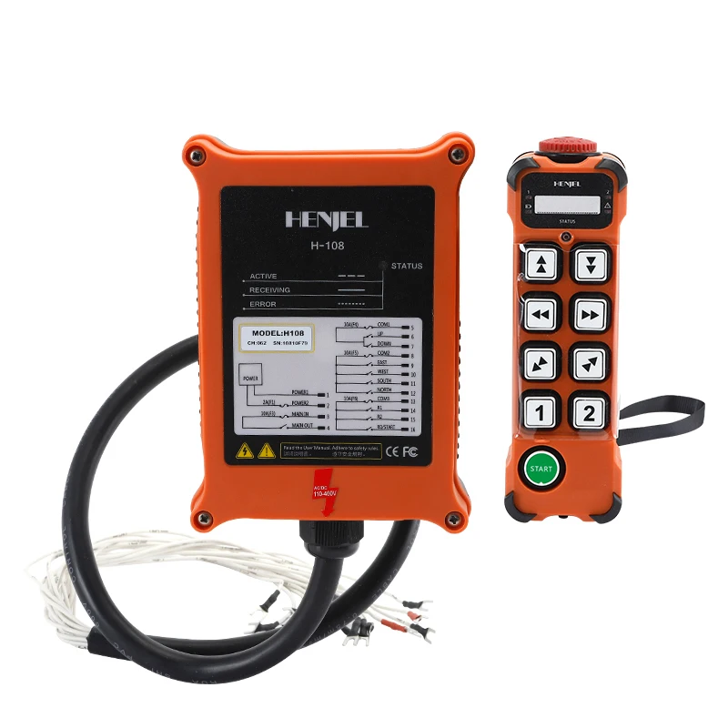 HENJEL H108 Industrial remote control car tail aircraft crane lifting remote control 8 key single speed wireless remote control