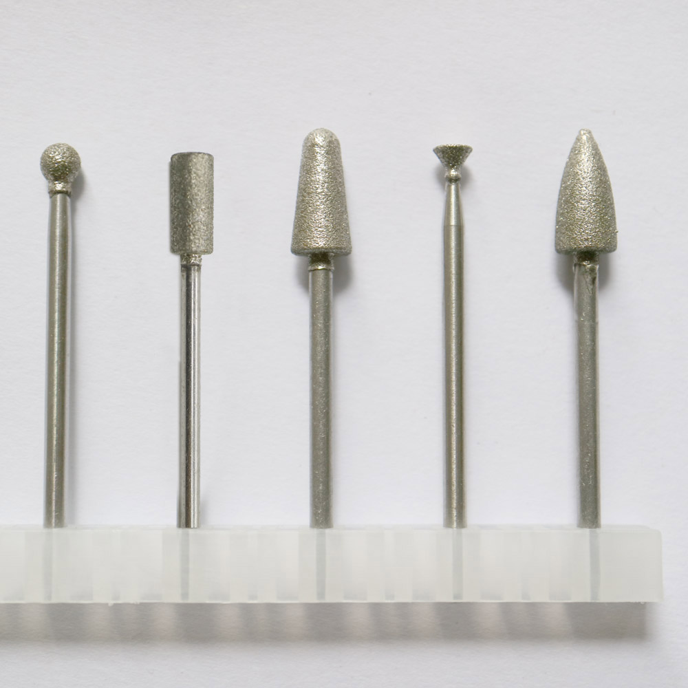 10 stücke gemischt 2,35mm Schaft HP Diamant bohrer Schleif kopf Jade Smaragd Polieren