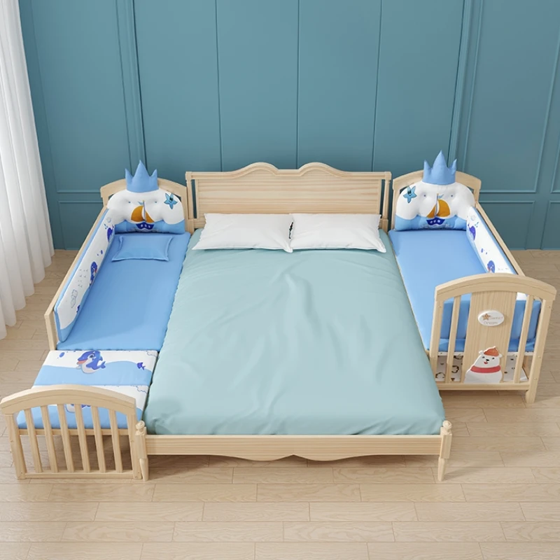 Cama de madeira para crianças, camas juvenis para crianças pequenas, berço multifuncional para crianças, berços para meninos, móveis para quarto