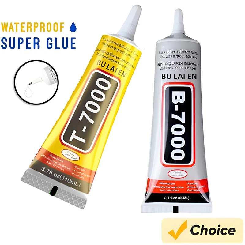 Adhesivo transparente para reparación de teléfonos, T-7000 de pegamento Universal para vidrio y plástico, T-7000 con aplicador de precisión, 15ML, 50ML, 110ML, B7000