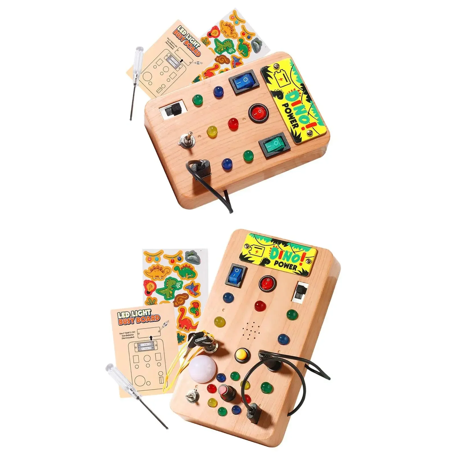 Tablero ocupado de luz LED Montessori para niños, interruptor de simulación, tablero de energía, botón de luz ocupado, rompecabezas, juguete de aprendizaje de educación temprana