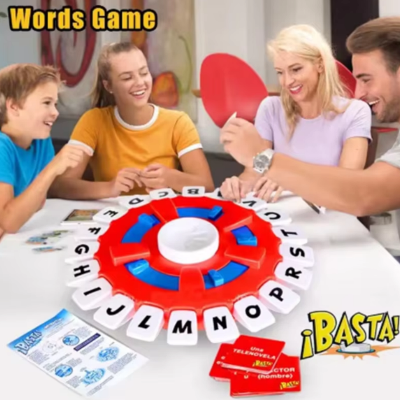 Nuovo gioco Basta Spagnolo Tapple Word - Versione Tapple Games inglesi Gioco da tavolo con stampa di lettere a pensiero rapido-
