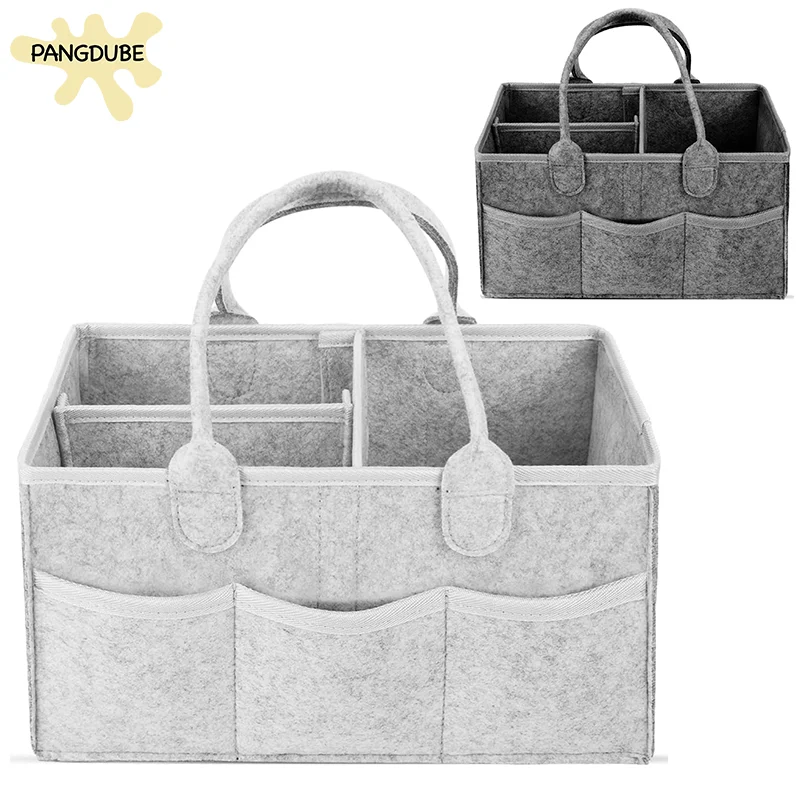 Sacos de fraldas de feltro multifuncionais do bebê recém-nascido coisas berçário organizador empilhadores & caddies bolsa de fraldas grande saco de armazenamento