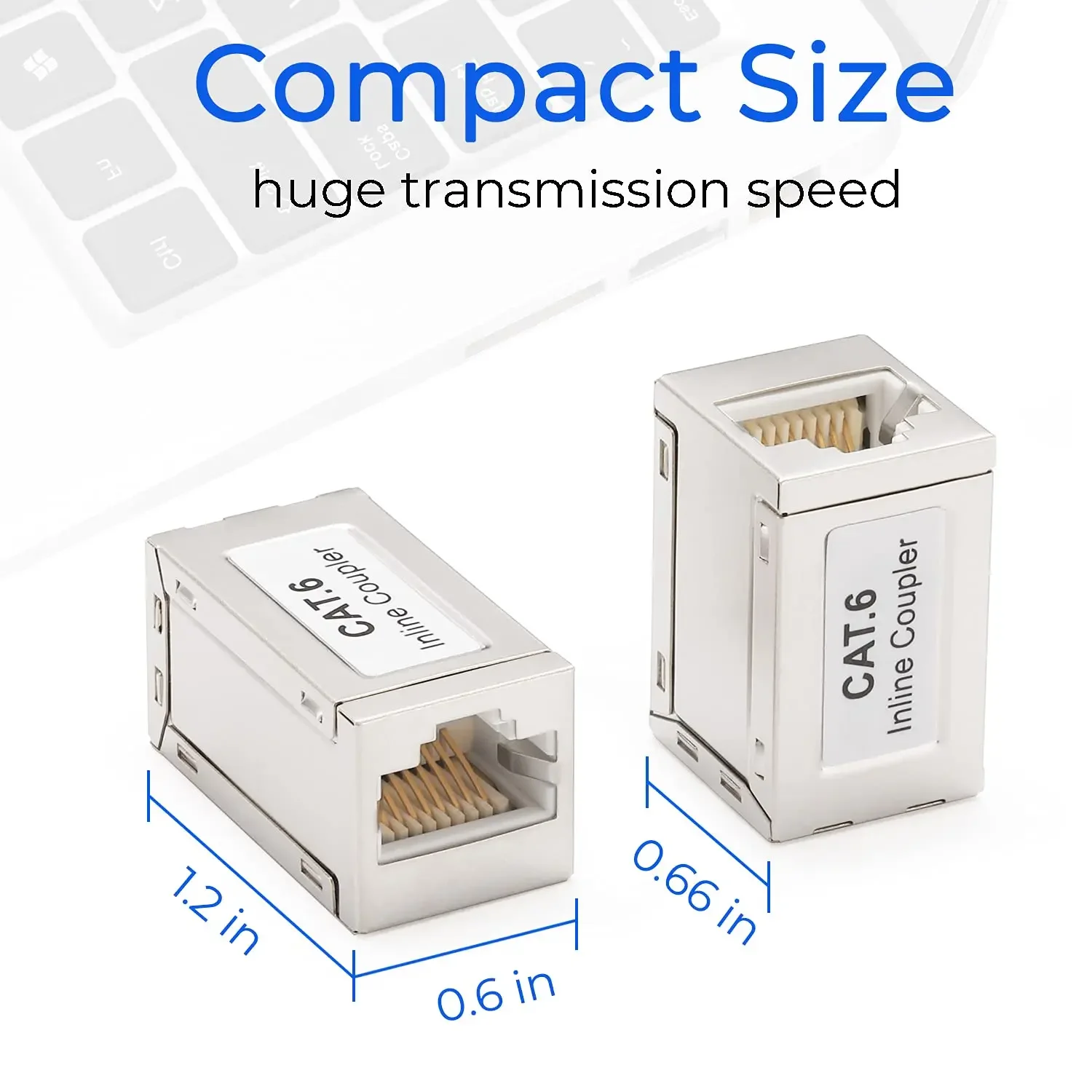 Extensor ethernet de acoplador rj45 10gbps, acoplador ethernet cat7 fêmea para conector fêmea para cabo cat7/cat6/cat5e