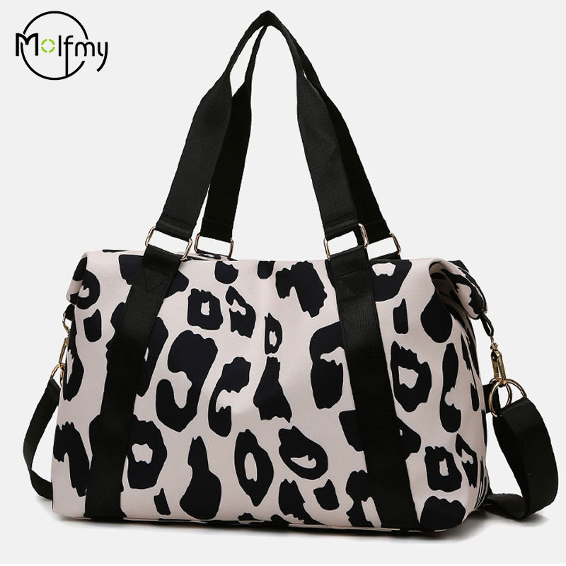 Große Kapazität Reisetasche Nass Trocken Schulter Gepäck Handtasche Freizeit Sport Fitness Tasche Leopardenmuster Strandtaschen Damen Rucksack