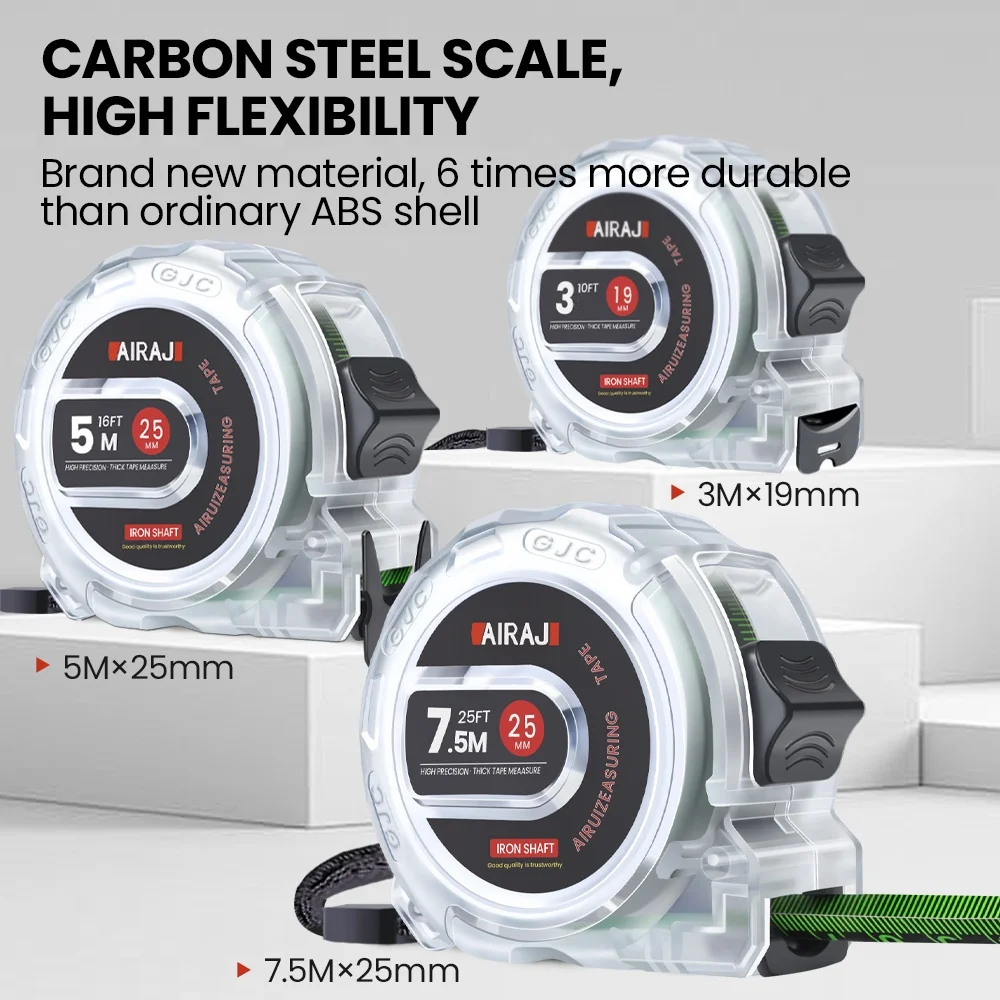 AIRAJ 3m/5m/7.5m Ft/Metric Tape Measure, High Precision Wear-resistant  Easy Read Measuring Measure Home Site Construction Tape