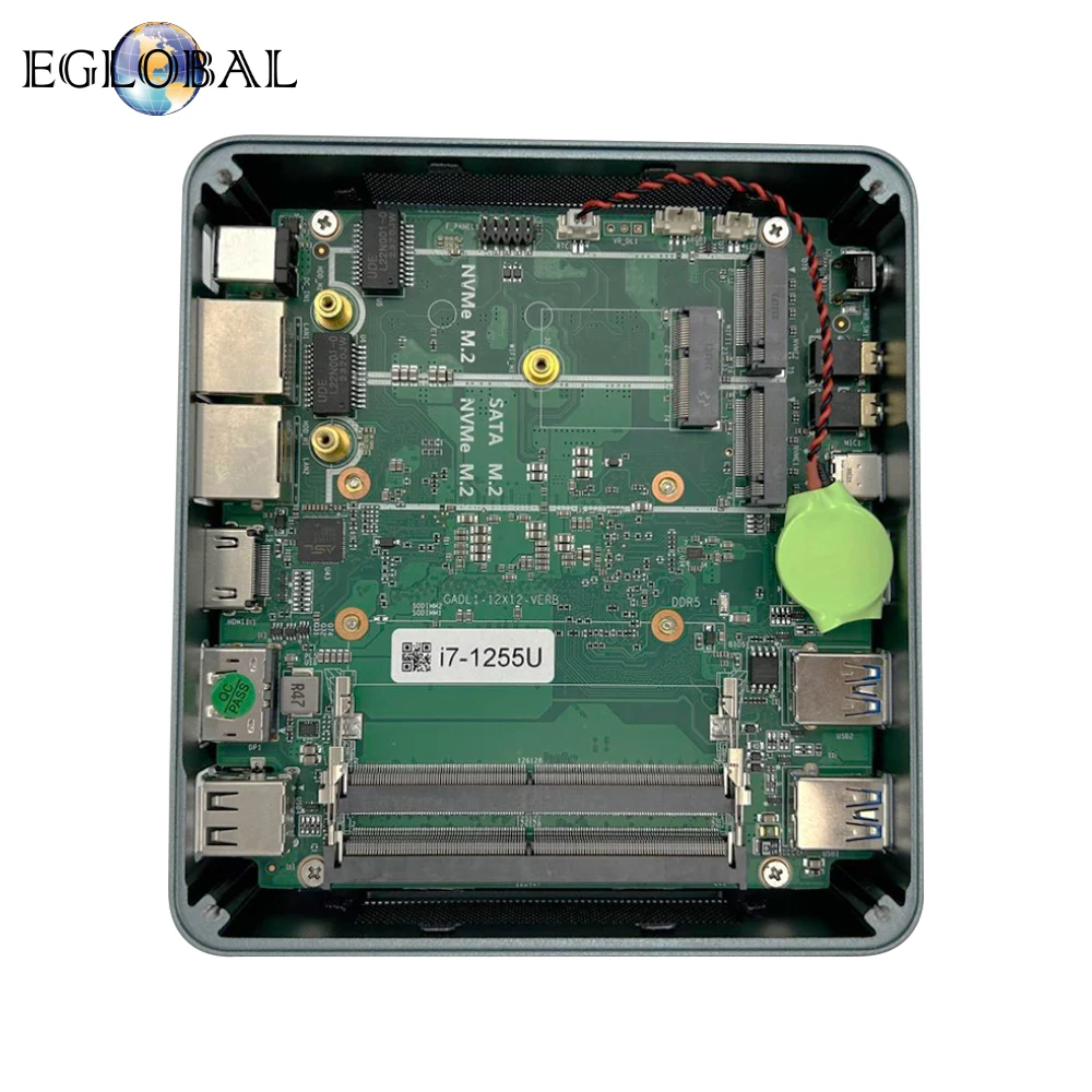 Eglobal Intel Mini PC Gamer Ultra5 125U Ultra7 155U 12 ядер 2 * DDR5 2 * RJ45 Lan NVMe 5USB Win11 Настольный мини-игровой компьютер Wi-Fi