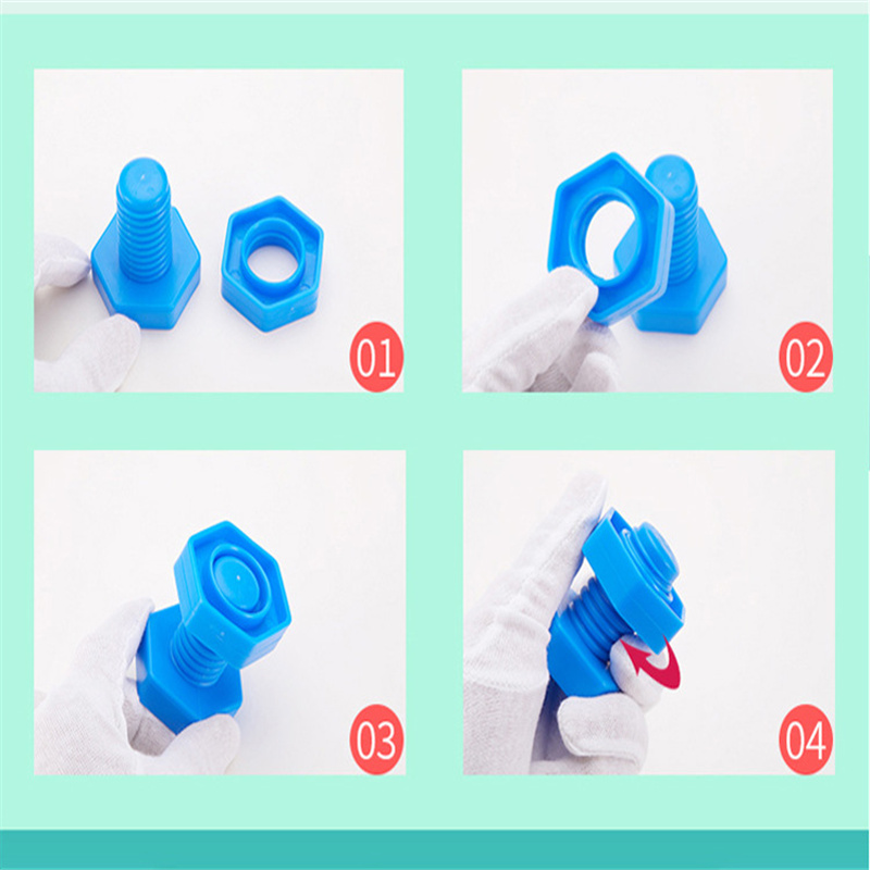 ของเล่นเพื่อการศึกษาเด็ก Montessori Early Education การศึกษาสกรูอาคารบล็อกพลาสติกแทรก NUT Shape Scale ของเล่น