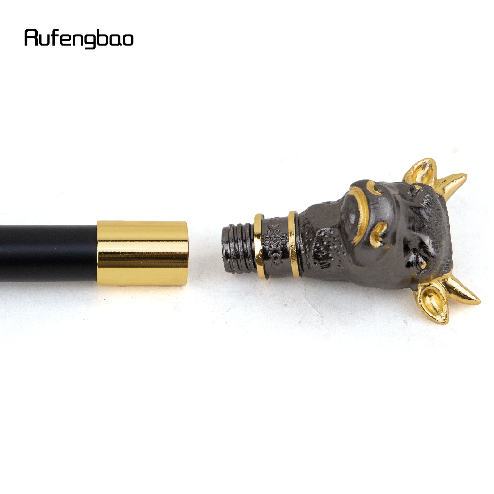 Preto dourado touro gado cavalheiro tourada bengala moda bengala cavalheiro crosier botão bengala 93cm