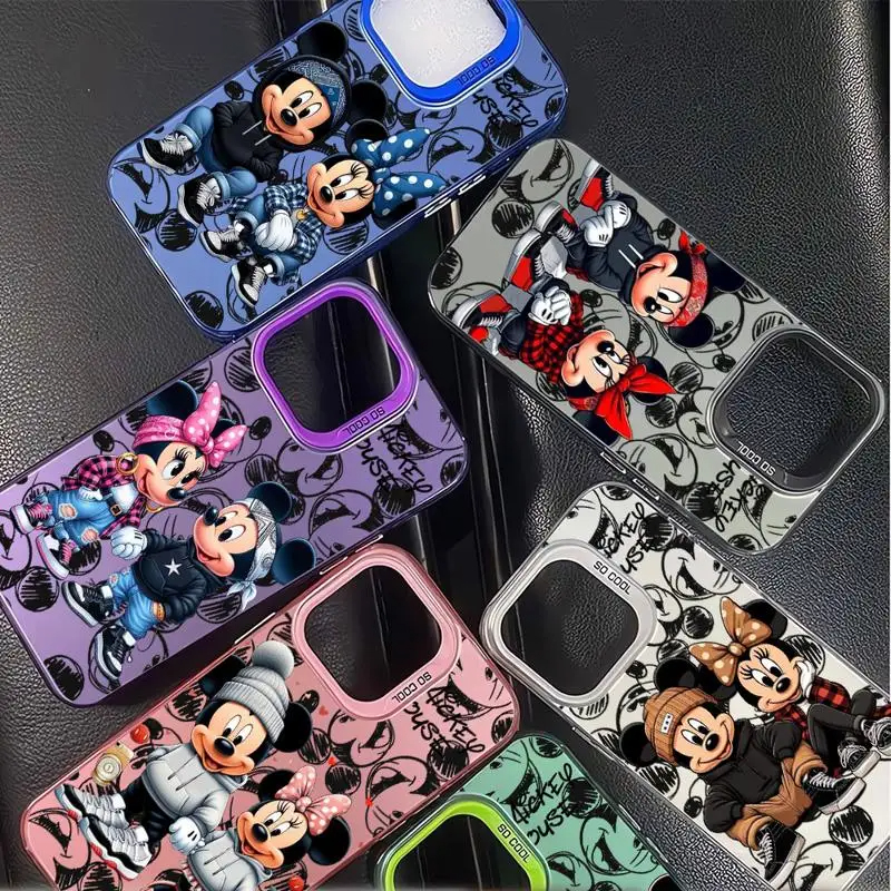 Funda de teléfono de pantalla completa de Mickey Minnie Mouse de Disney para iPhone 16 15 14 13 12 11 ProMax 7 8 Plus XR XS MAX 13 Mini Cool Back Cover