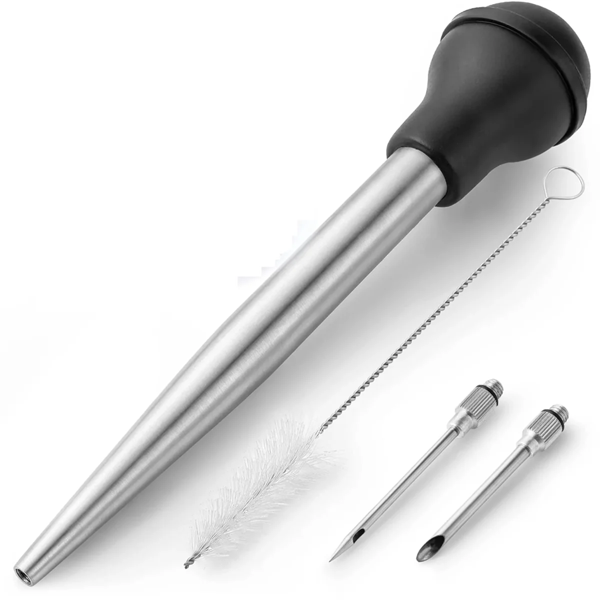 A72P Turkey Baster for Cooking Food Grade Metal Turkey Baster Syringe Meat BBQ Condiment Tube with Detachable Needlesand