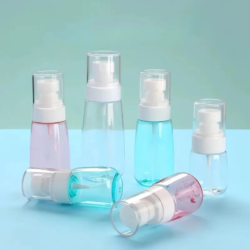 Paquete de 2 botellas de Spray recargables, atomizador de Alcohol de 1oz/30ml, Mini contenedores de líquidos de niebla fina para el cuidado de la piel, accesorios de viaje de maquillaje