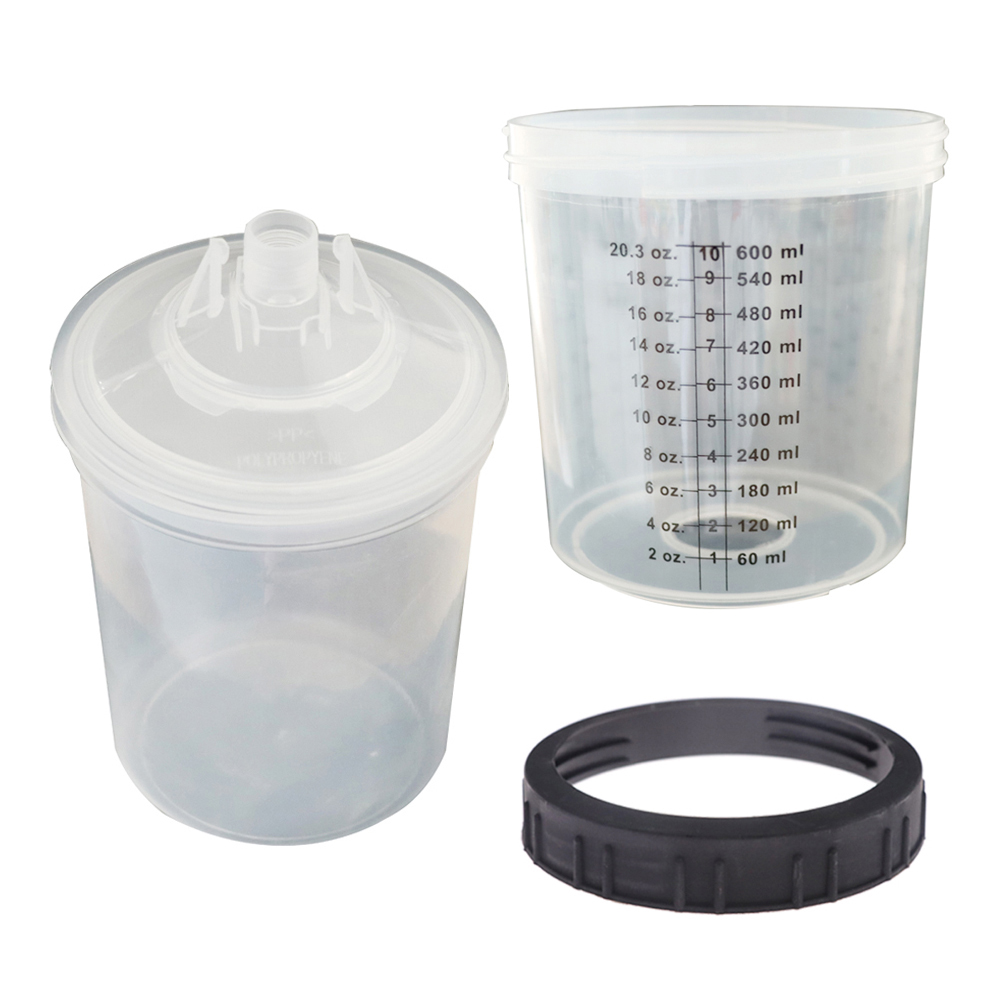 50 sztuk/zestaw Kubek do mieszania farby do pistoletu natryskowego H/O Szybki Kubek do pistoletu natryskowego Pojemnik 160ML/350ML/600ML Jednorazowy Kubek do farby