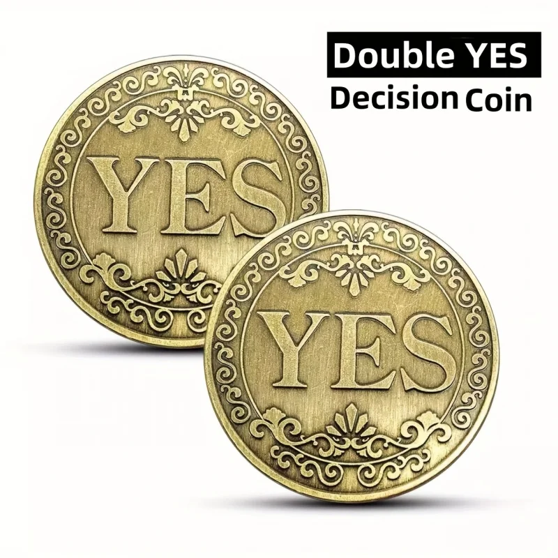 SÌ o NO Flip Decision Coin: metallo Scegli la moneta, divertente risposta, scegli la moneta commemorativa