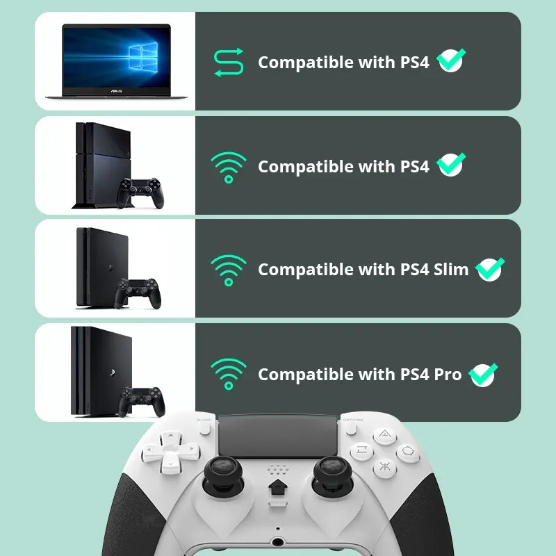 DATA FROG Controlador Sem Fio Bluetooth Para PS4 Controlador Gamepad Para PC Joystick Para PS4/PS4 Pro/PS4 Slim Console de Jogos
