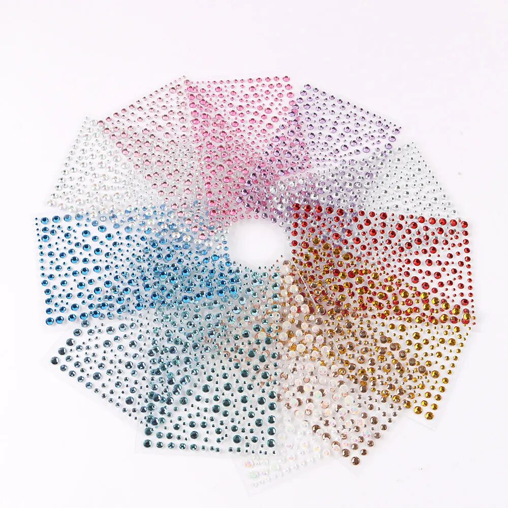 คริสตัล Rhinestone สติกเกอร์ DIY ประดับเครื่องประดับอัญมณีเพชรสําหรับเล็บหน้าหัตถกรรมการ์ดตกแต่ง