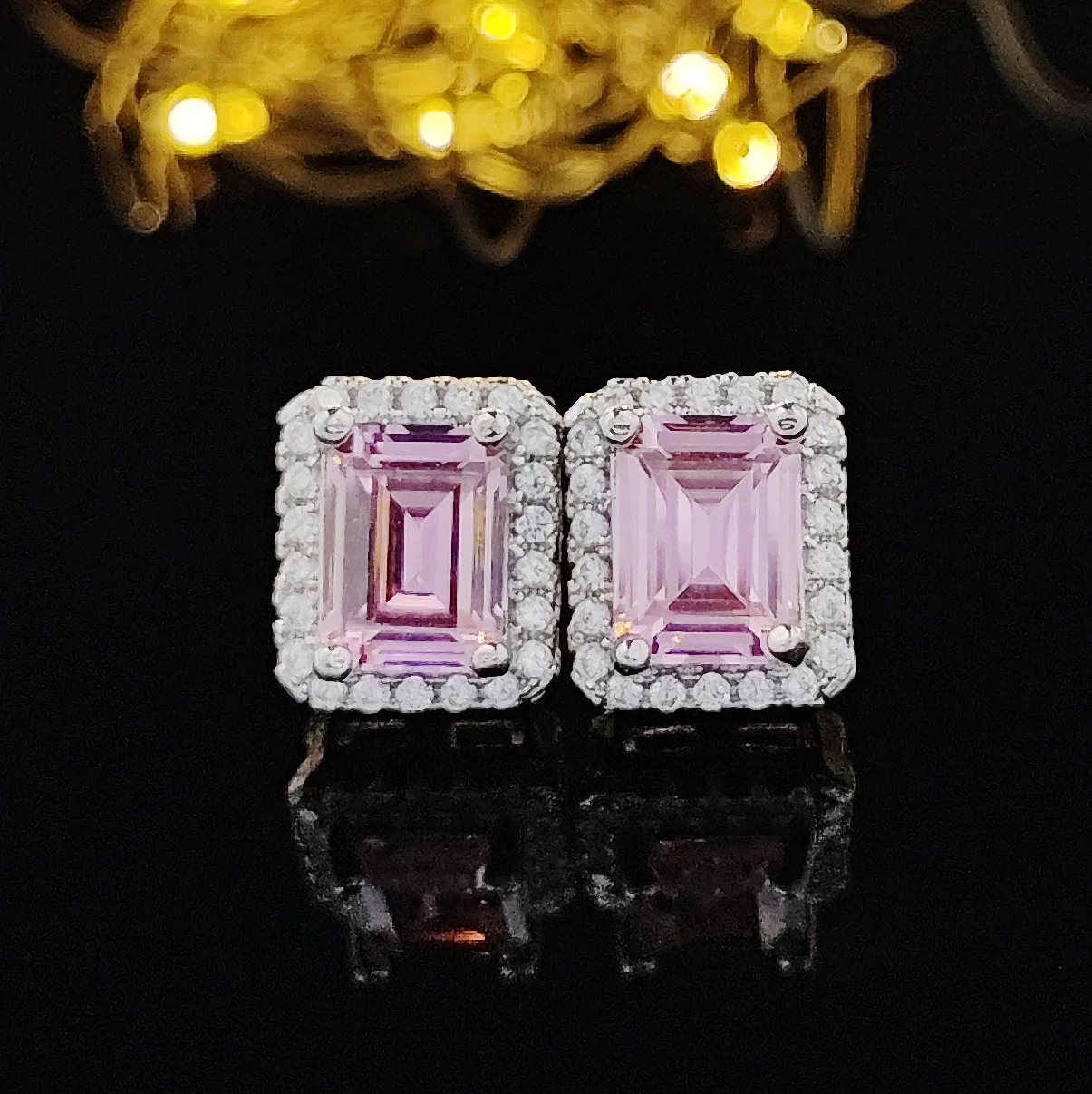 14 Anting Modis Gaya Pink AAA Zirkon 925 Perak Murni Korea Menggantung Anting-Anting Gantung Hati Panjang untuk Hadiah Pesta Wanita Perhiasan