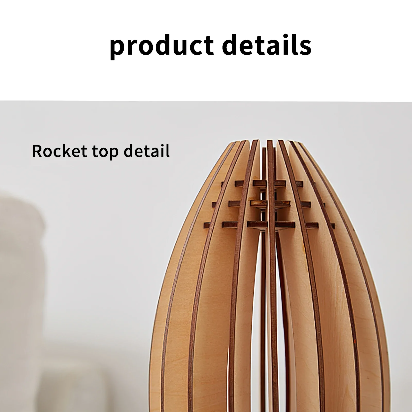 木製のrocket LED自立型ランプ,手作り,木彫り,ロケットの形,常夜灯,装飾的なデスクランプ,テーブルランプ,子供向けギフト